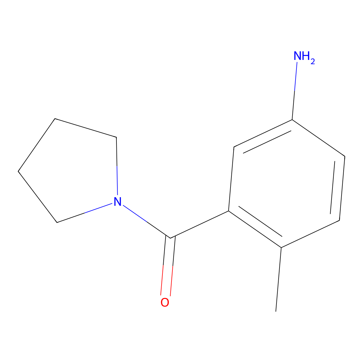 (5-Amino-2-methyl-phenyl)-pyrrolidin-1-yl-methanone molecular structure, CAS 1249437-45-3