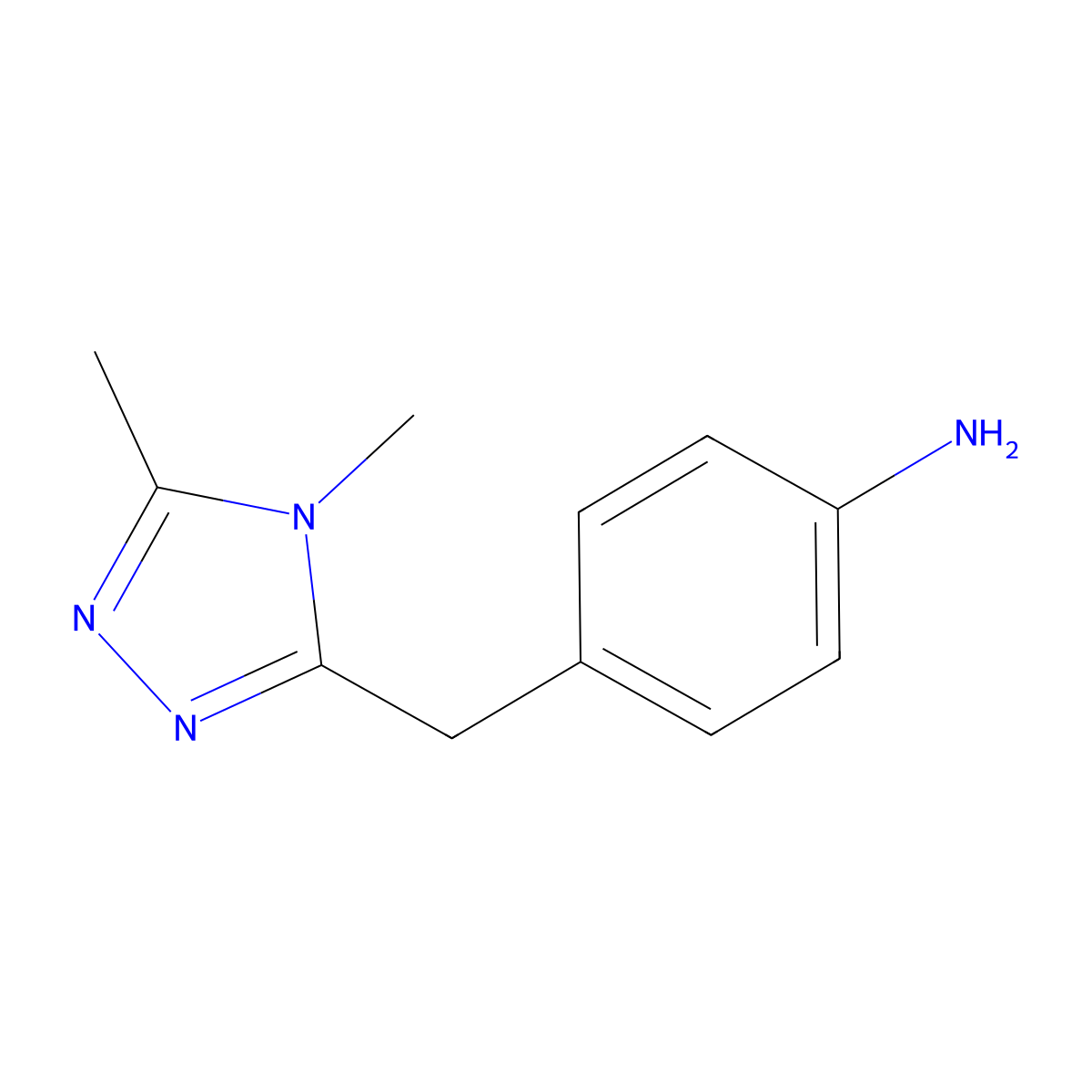 4-((4,5-Dimethyl-4h-1,2,4-triazol-3-yl)methyl)aniline molecular structure, CAS 1249437-67-9