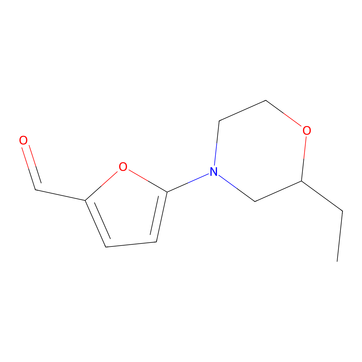 5-(2-Ethylmorpholin-4-yl)furan-2-carbaldehyde molecular structure, CAS 1249438-62-7