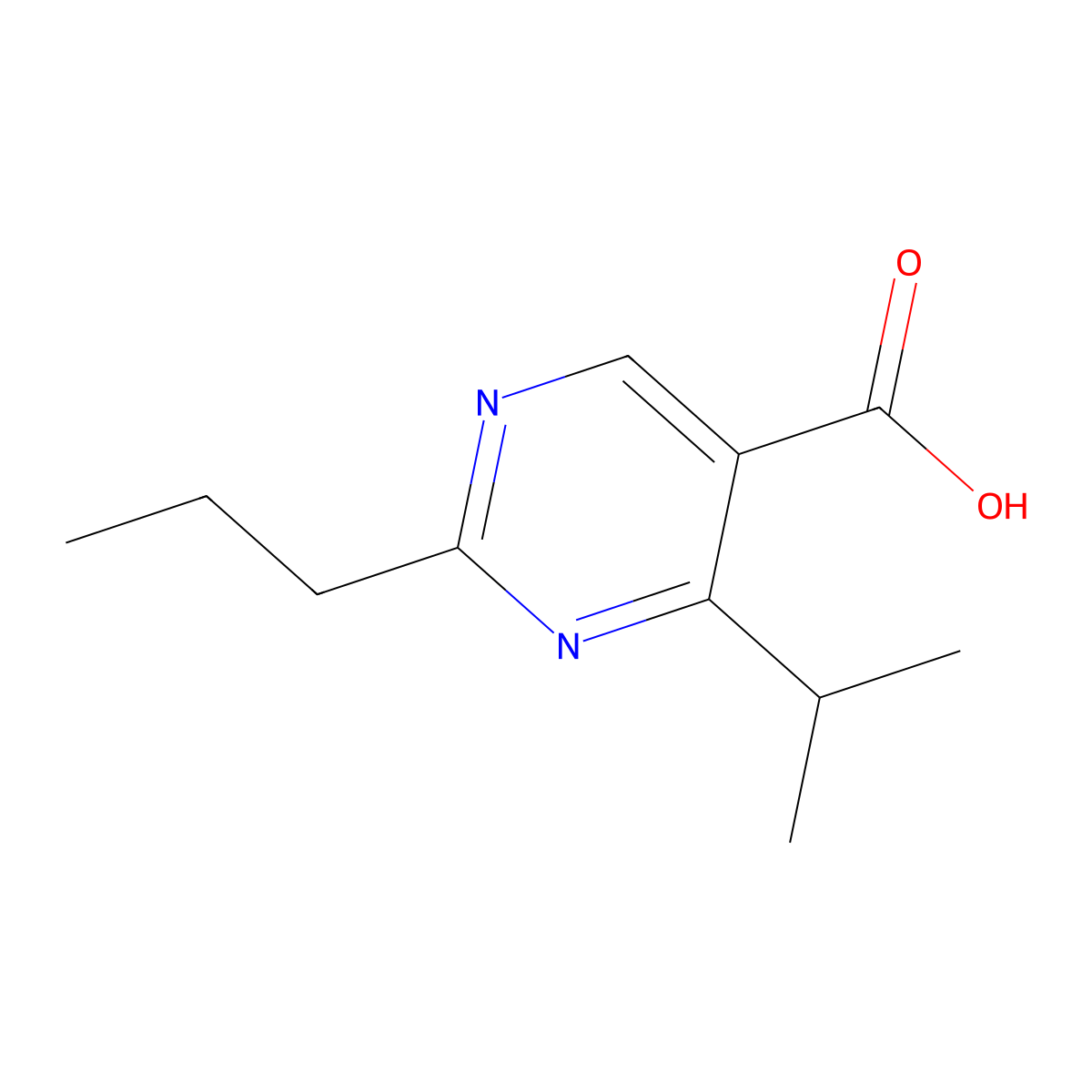4-Isopropyl-2-propylpyrimidine-5-carboxylic acid molecular structure, CAS 1249438-67-2