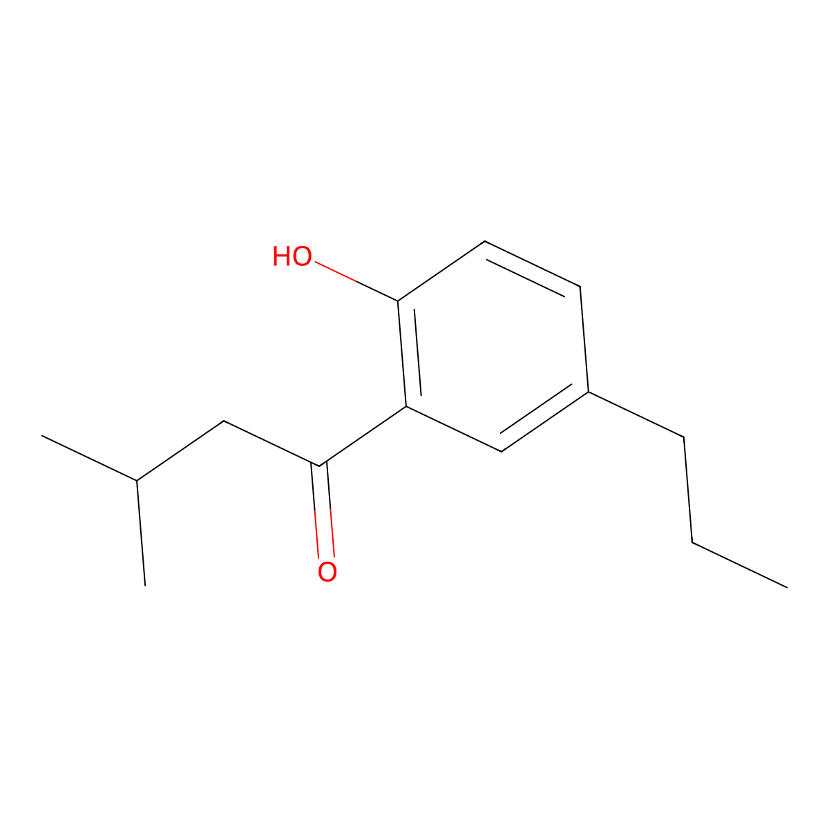 1-(2-Hydroxy-5-propylphenyl)-3-methylbutan-1-one molecular structure, CAS 1249440-05-8