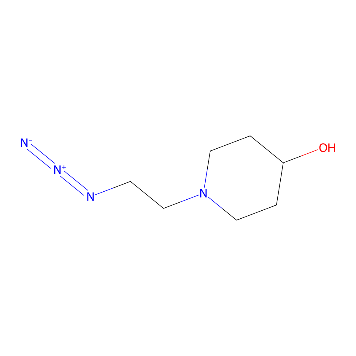 1-(2-Azidoethyl)piperidin-4-ol molecular structure, CAS 1249440-26-3