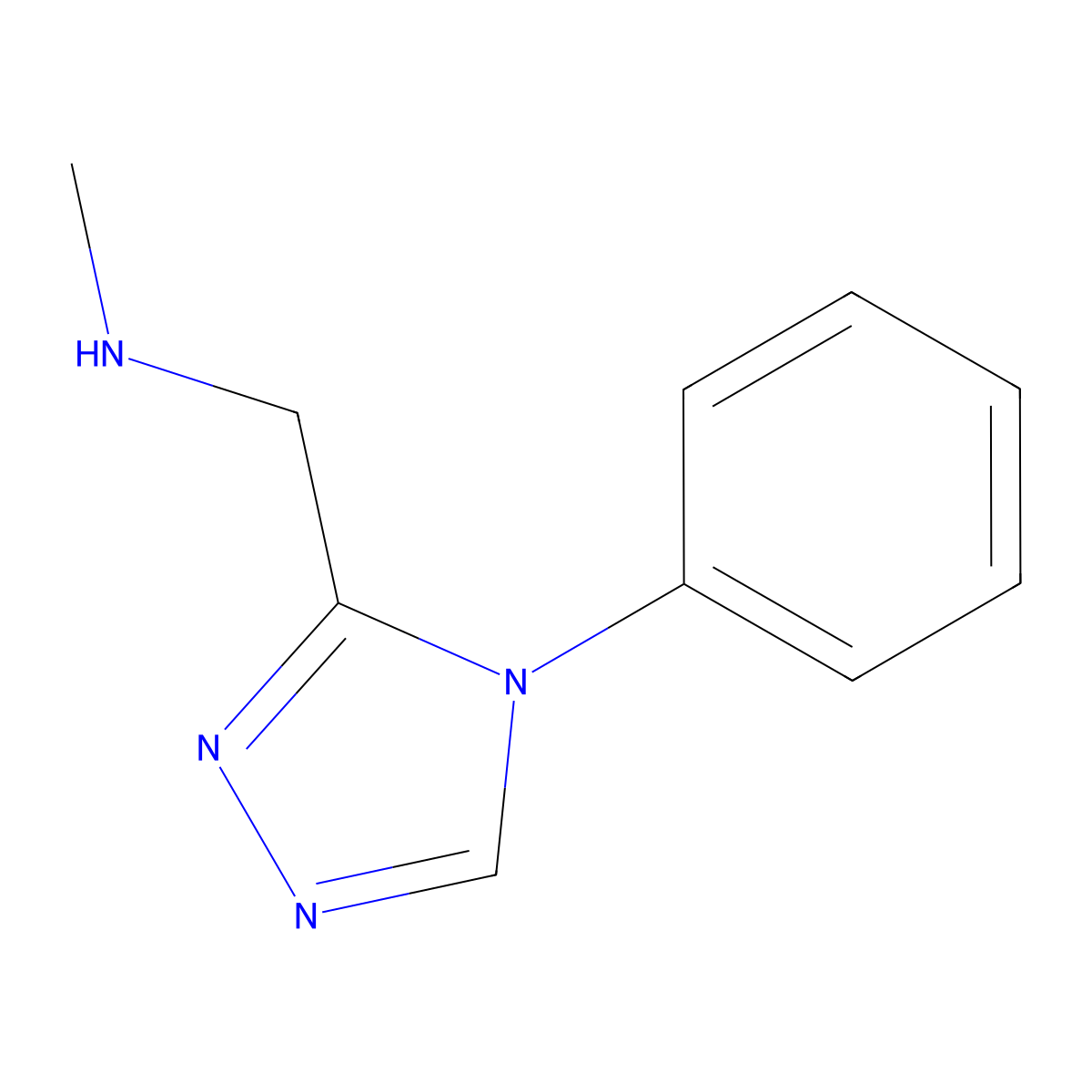 methyl[(4-phenyl-4H-1,2,4-triazol-3-yl)methyl]amine molecular structure, CAS 1249440-41-2