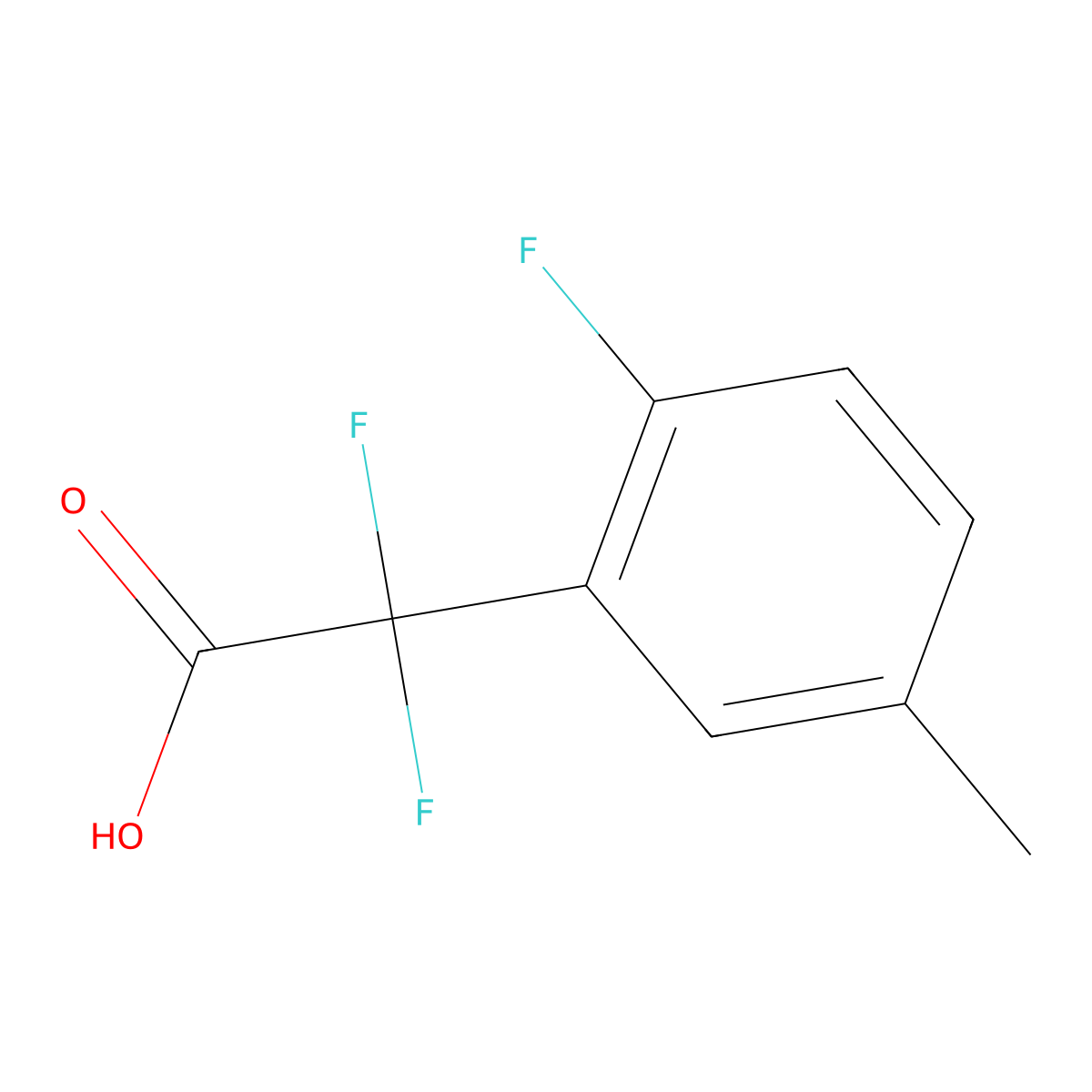 2,2-Difluoro-2-(2-fluoro-5-methylphenyl)acetic acid molecular structure, CAS 1249440-96-7