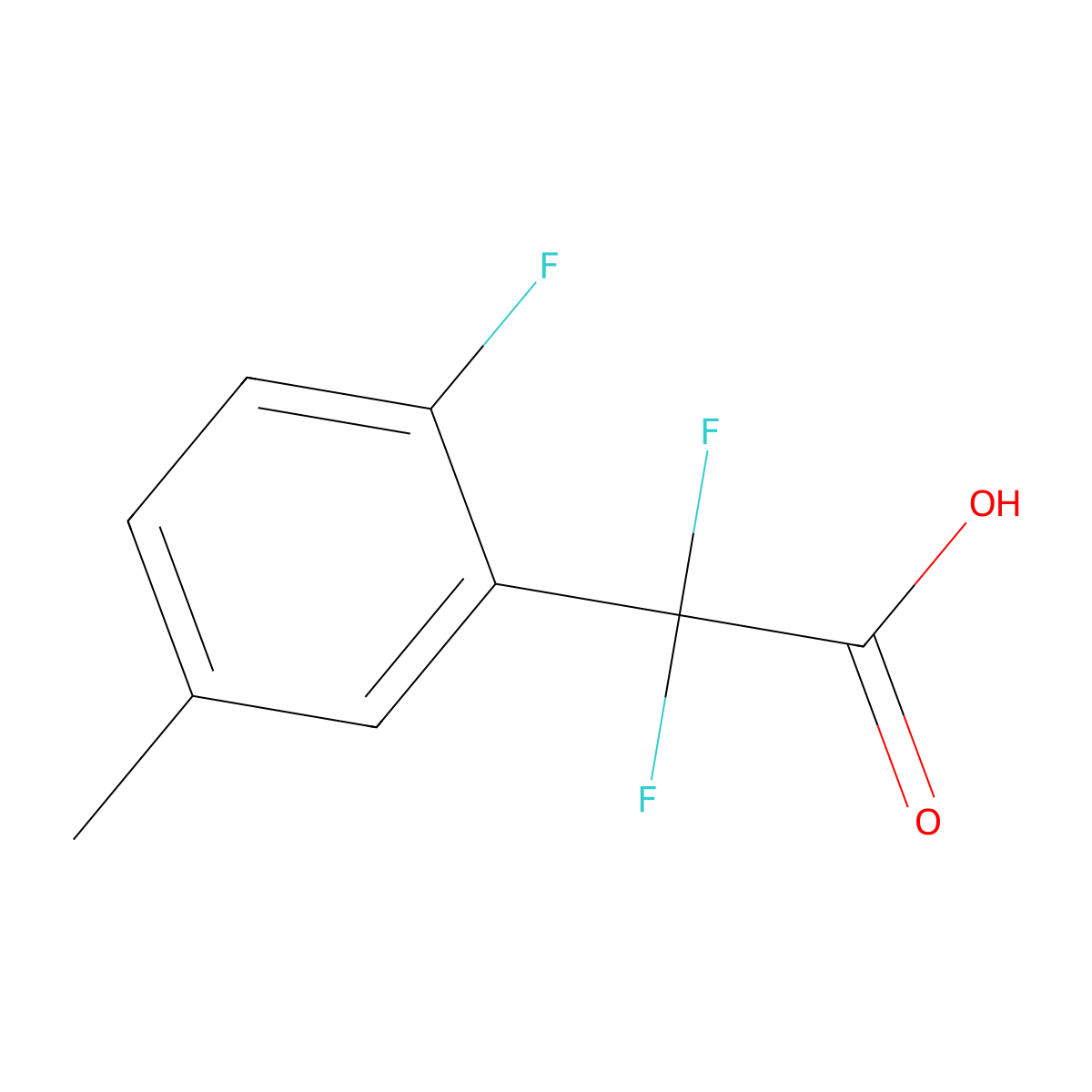 2,2-Difluoro-2-(2-fluoro-5-methylphenyl)acetic acid molecular structure, CAS 1249440-96-7