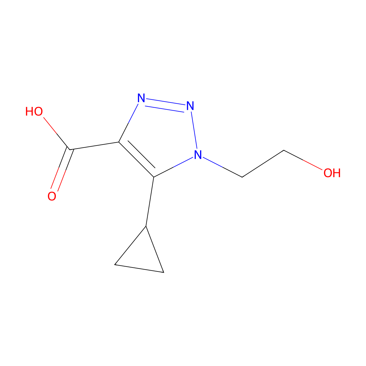 5-Cyclopropyl-1-(2-hydroxyethyl)-1h-1,2,3-triazole-4-carboxylic acid molecular structure, CAS 1249441-29-9