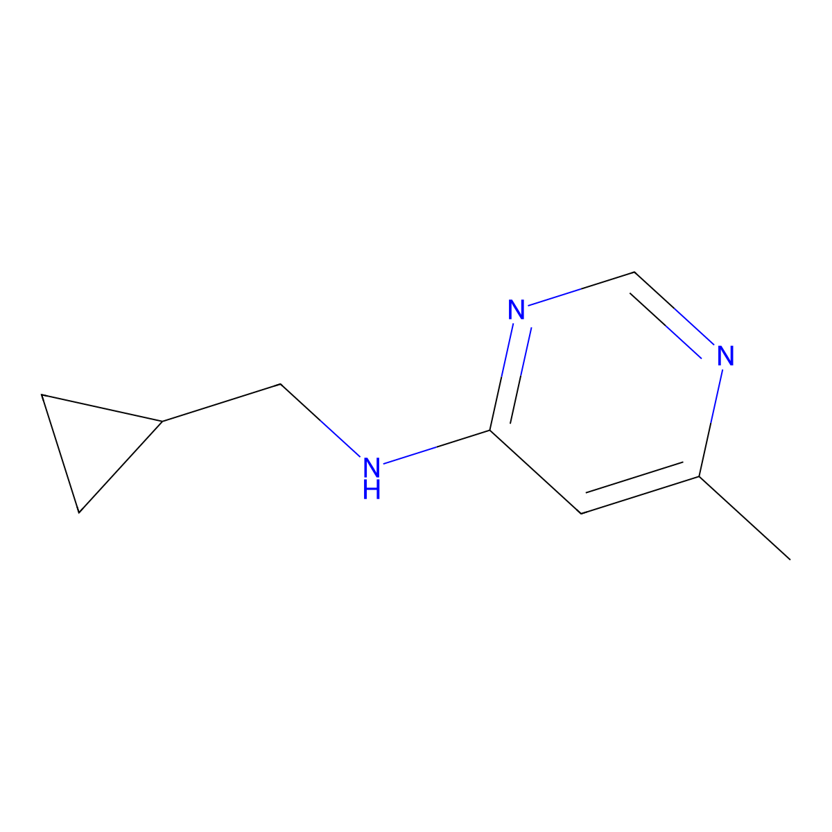 N-(cyclopropylmethyl)-6-methylpyrimidin-4-amine molecular structure, CAS 1249442-09-8