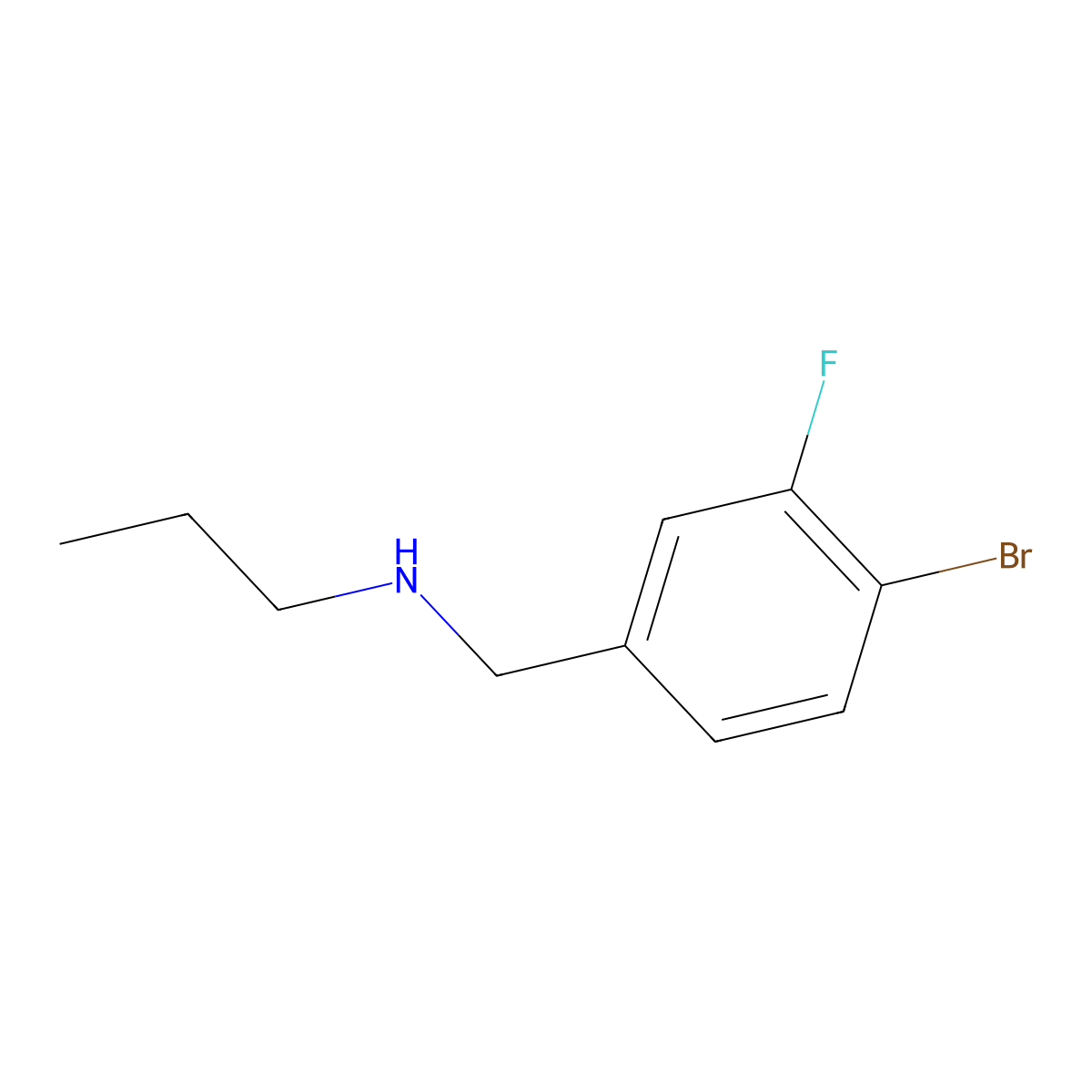 [(4-Bromo-3-fluorophenyl)methyl](propyl)amine molecular structure, CAS 1249442-81-6