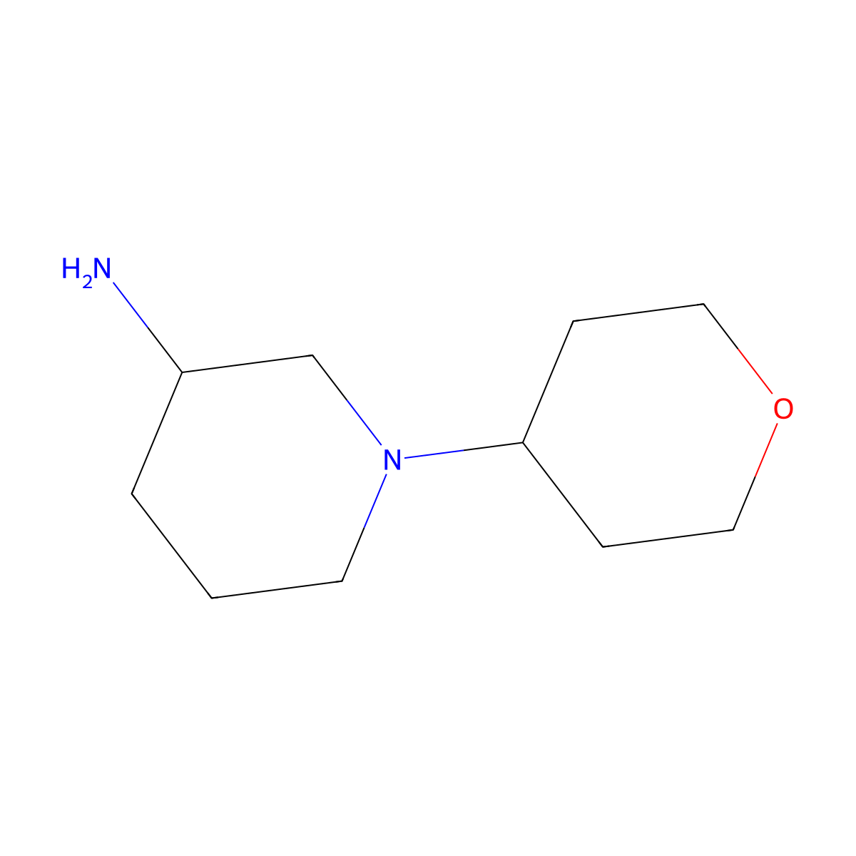 1-(Oxan-4-yl)piperidin-3-amine molecular structure, CAS 1249443-94-4