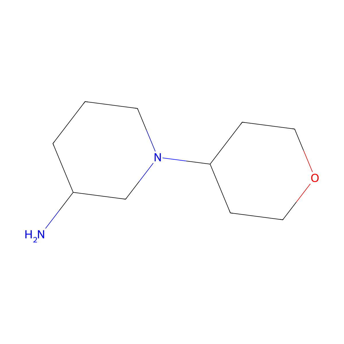 1-(Oxan-4-yl)piperidin-3-amine molecular structure, CAS 1249443-94-4