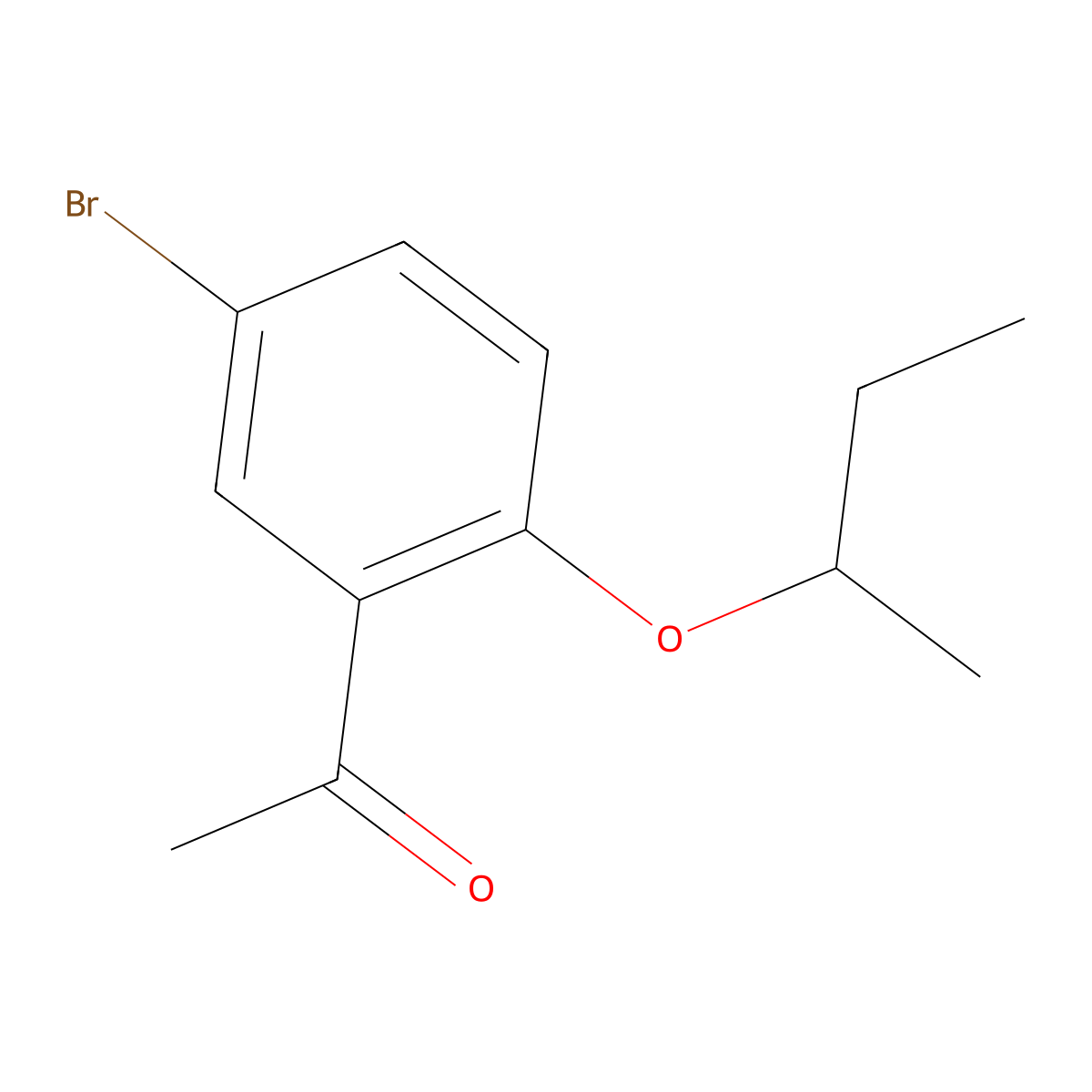 1-(5-Bromo-2-(sec-butoxy)phenyl)ethan-1-one molecular structure, CAS 1249445-13-3