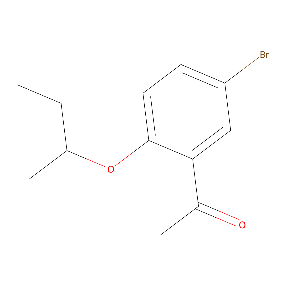 1-(5-Bromo-2-(sec-butoxy)phenyl)ethan-1-one molecular structure, CAS 1249445-13-3
