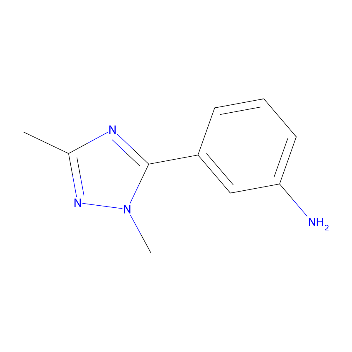 3-(dimethyl-1H-1,2,4-triazol-5-yl)aniline molecular structure, CAS 1249446-02-3