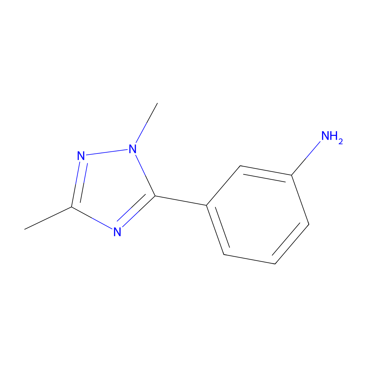 3-(dimethyl-1H-1,2,4-triazol-5-yl)aniline molecular structure, CAS 1249446-02-3
