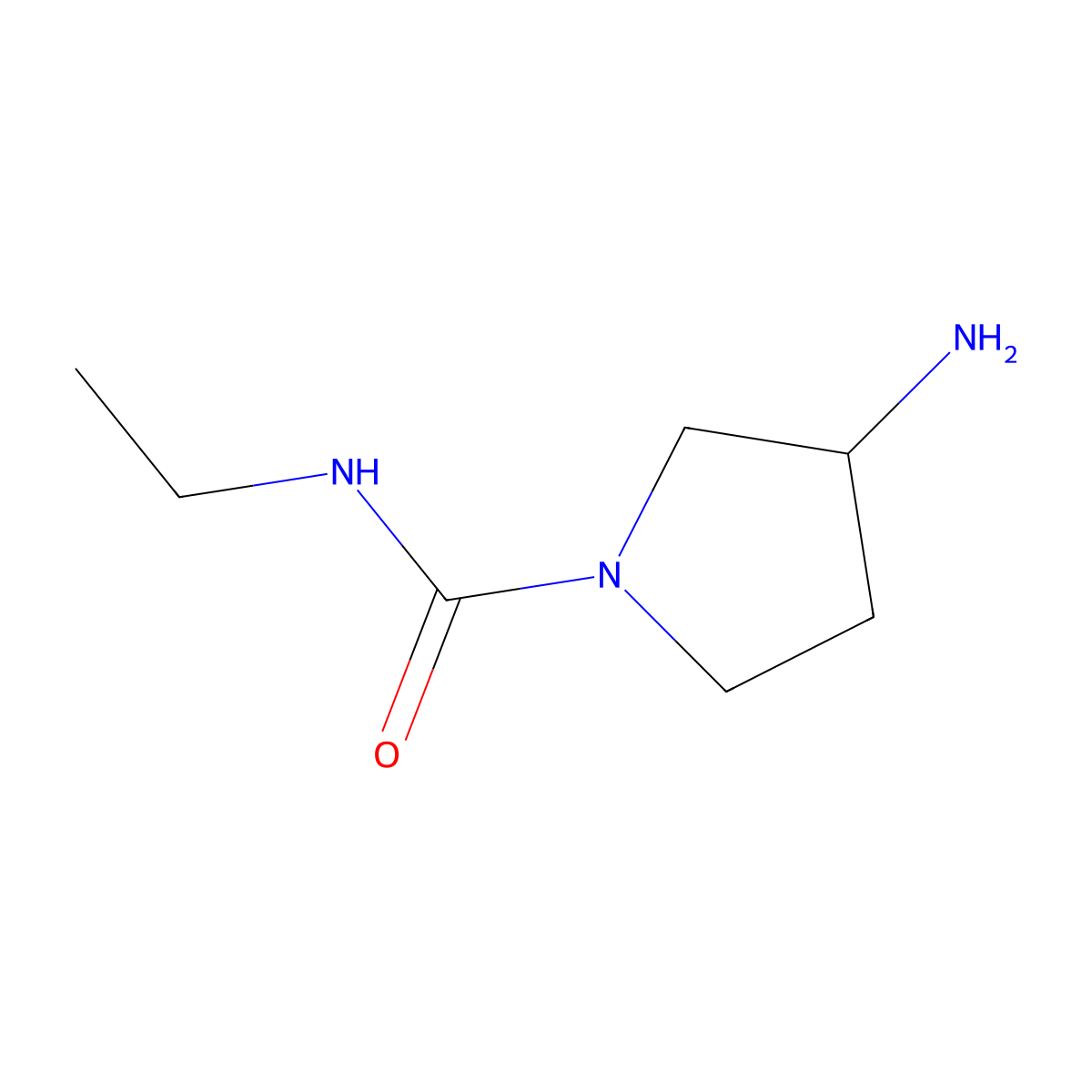 3-amino-N-ethylpyrrolidine-1-carboxamide molecular structure, CAS 1249451-05-5