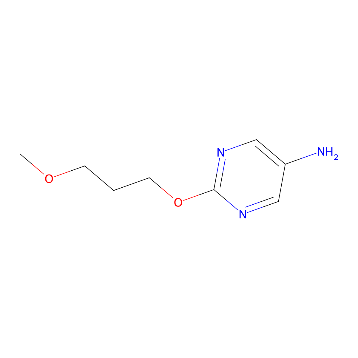 2-(3-Methoxypropoxy)pyrimidin-5-amine molecular structure, CAS 1249453-52-8