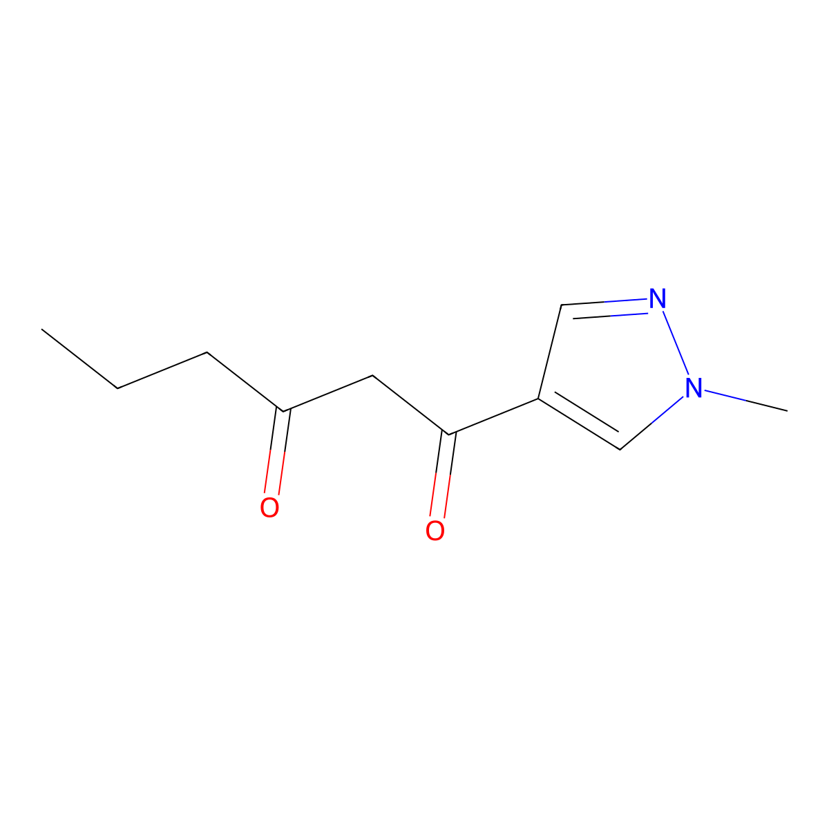 1-(1-Methyl-1h-pyrazol-4-yl)hexane-1,3-dione molecular structure, CAS 1249453-61-9