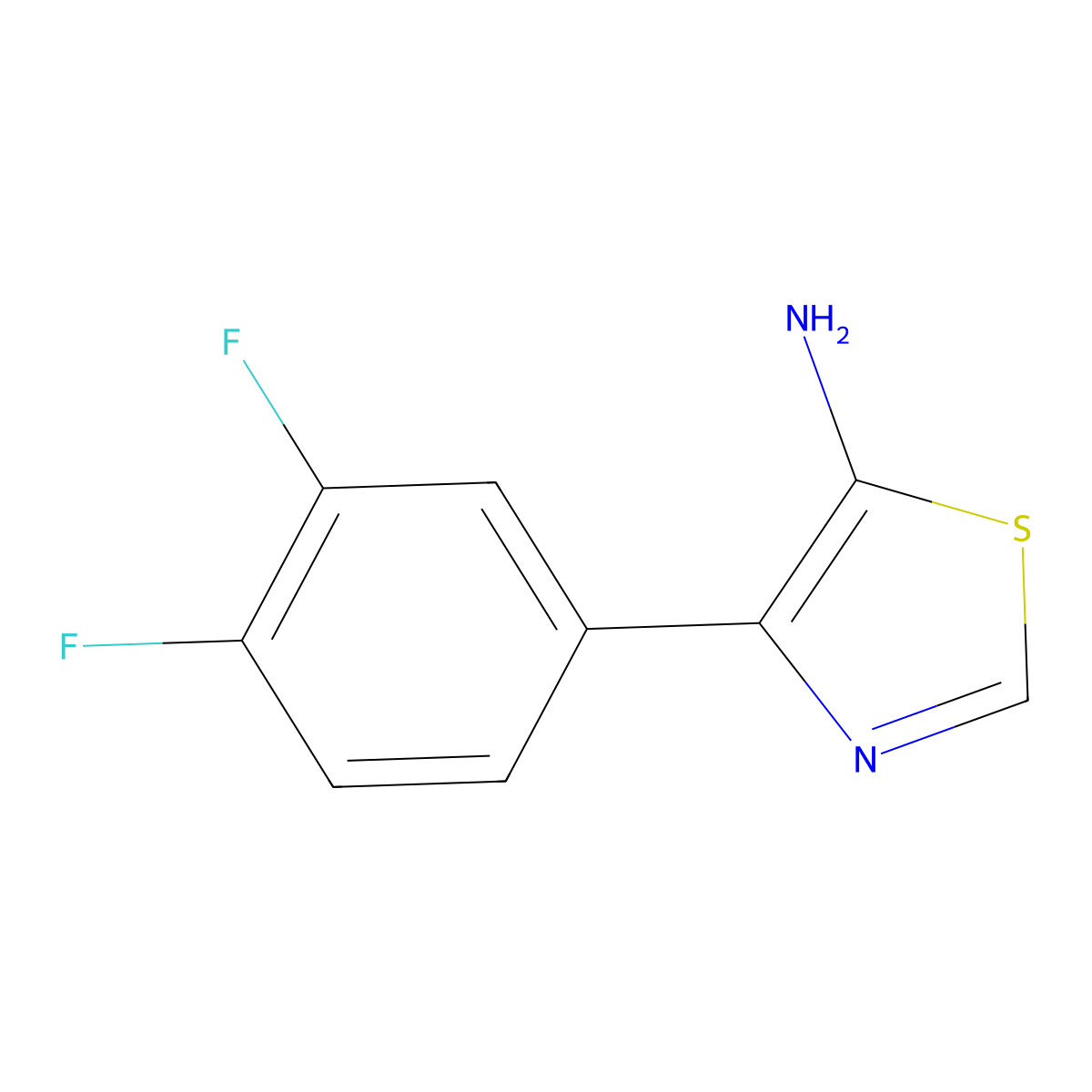 5-Amino-4-(3,4-difluorophenyl)thiazole molecular structure, CAS 1249455-66-0