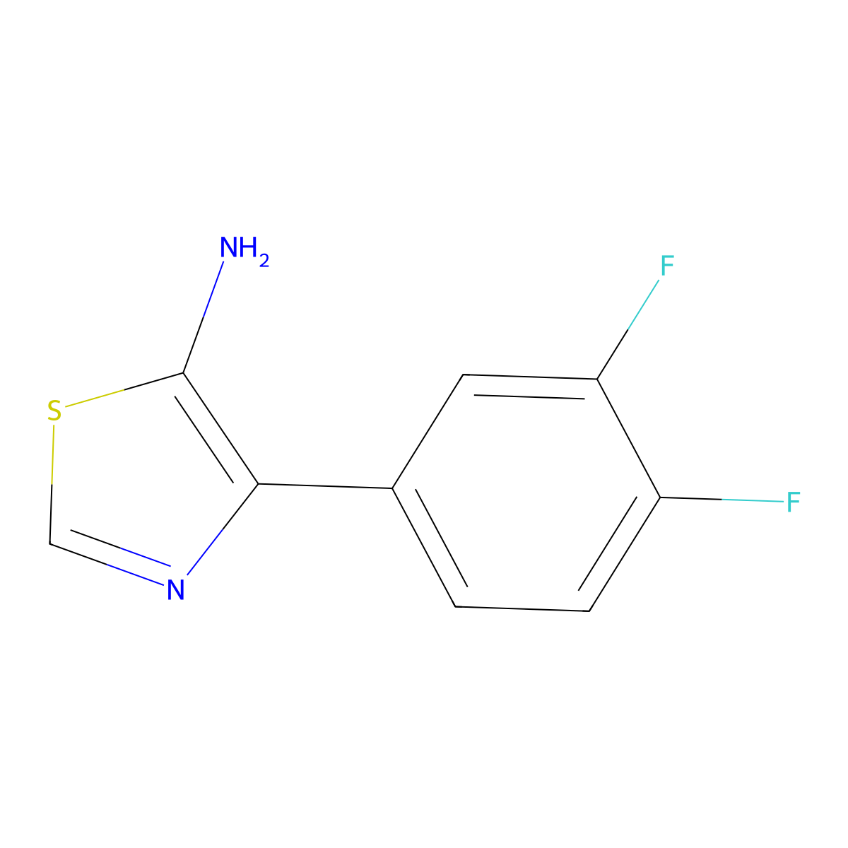 5-Amino-4-(3,4-difluorophenyl)thiazole molecular structure, CAS 1249455-66-0
