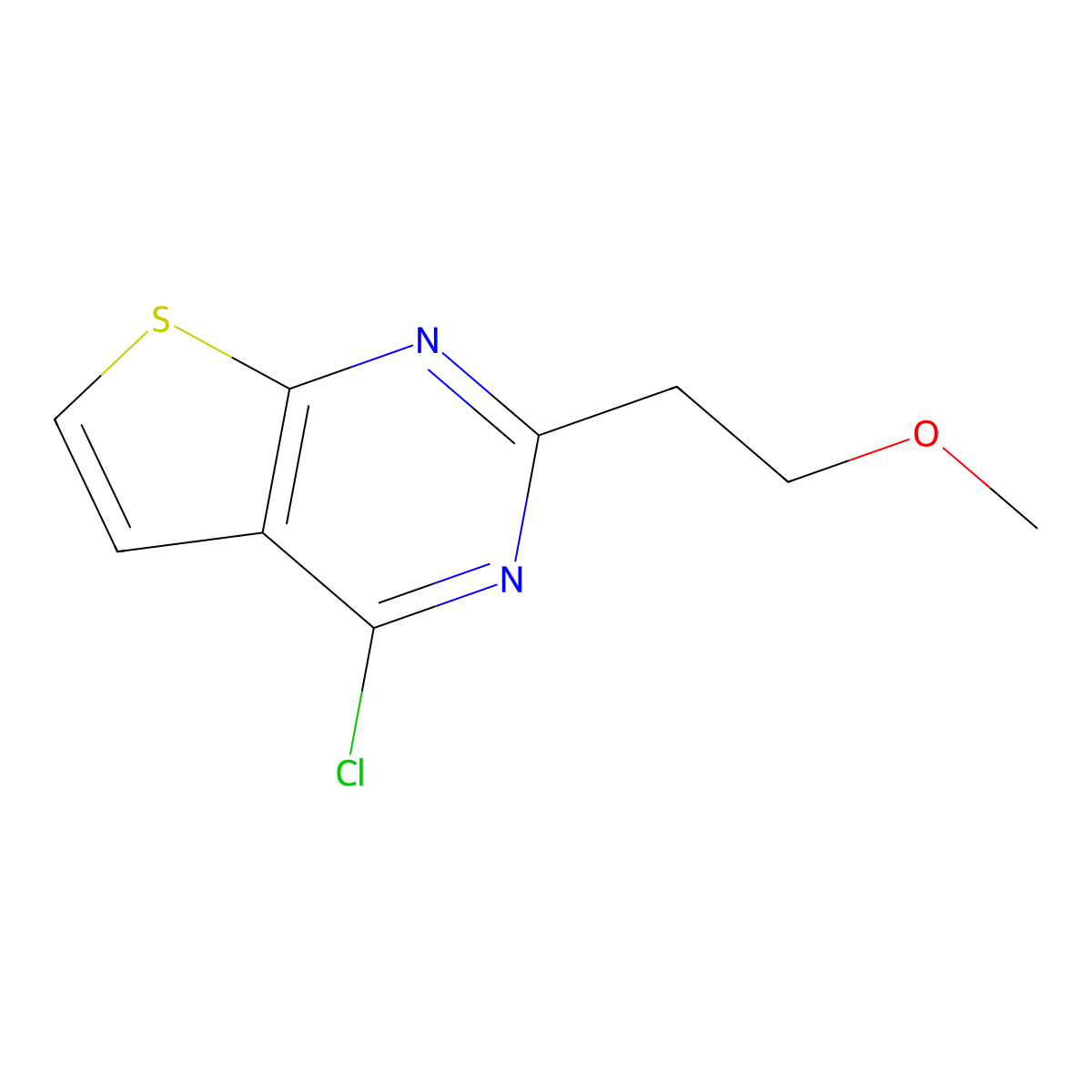 4-Chloro-2-(2-methoxyethyl)thieno[2,3-d]pyrimidine molecular structure, CAS 1249456-06-1