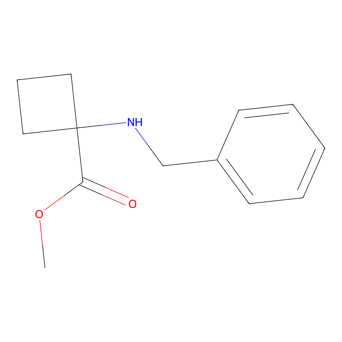 Methyl 1-(benzylamino)cyclobutane-1-carboxylate molecular structure, CAS 1249456-36-7