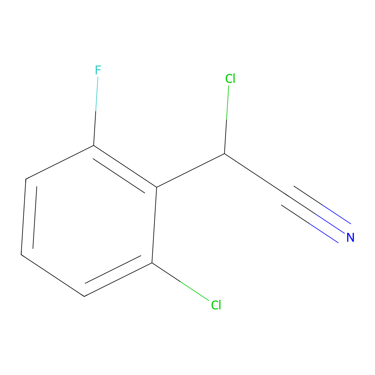 2-Chloro-2-(2-chloro-6-fluorophenyl)acetonitrile molecular structure, CAS 1249456-66-3