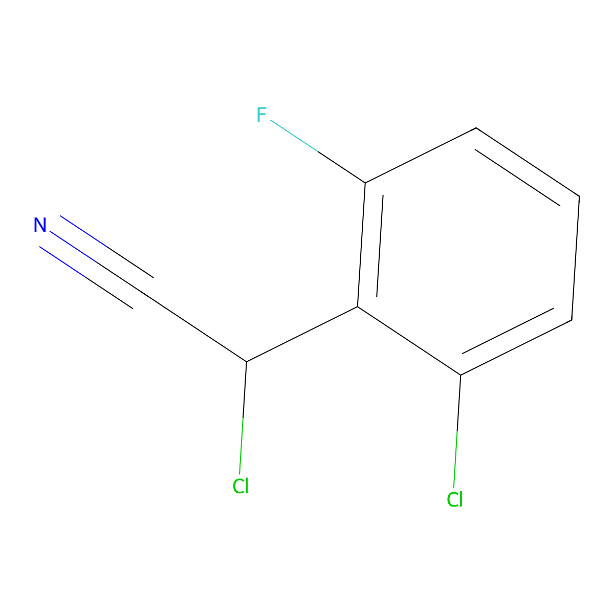 2-Chloro-2-(2-chloro-6-fluorophenyl)acetonitrile molecular structure, CAS 1249456-66-3