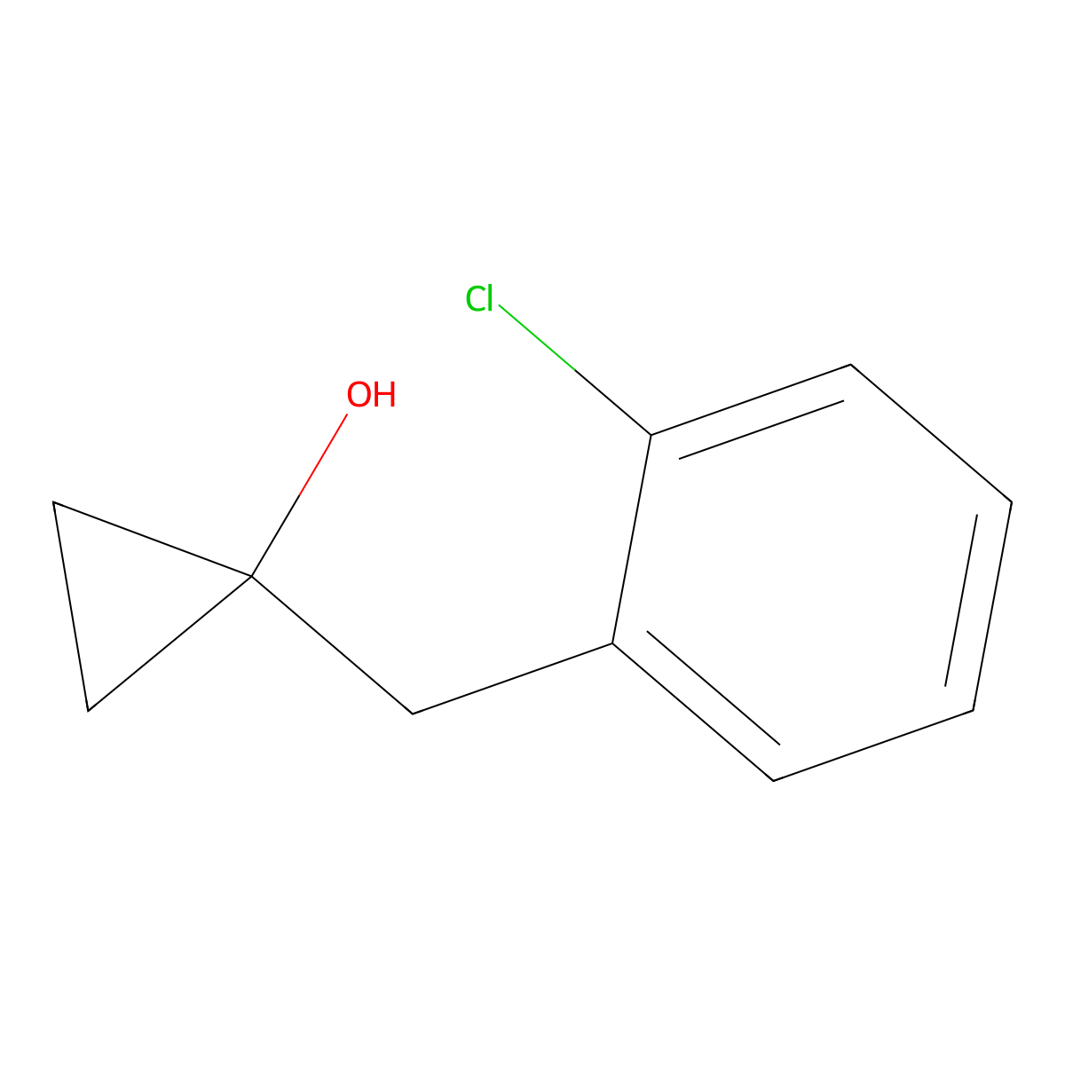 1-[(2-Chlorophenyl)methyl]cyclopropan-1-ol molecular structure, CAS 1249457-49-5