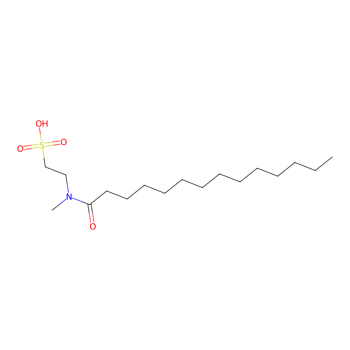 Ethanesulfonic acid, 2-[methyl(1-oxotetradecyl)amino]- molecular structure, CAS 124946-79-8