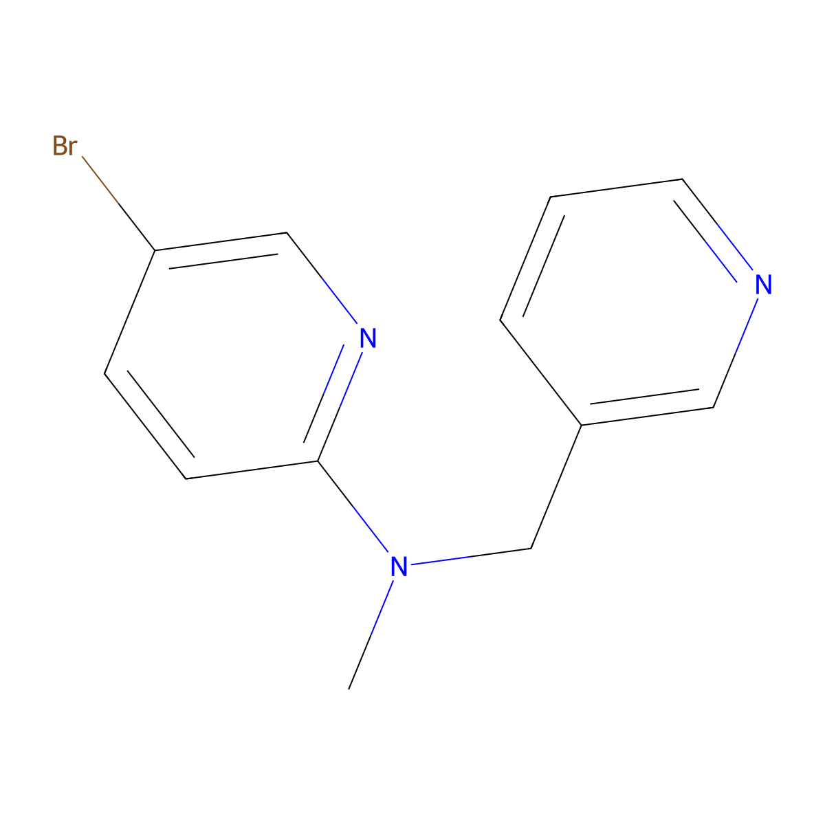 5-bromo-N-methyl-N-[(pyridin-3-yl)methyl]pyridin-2-amine molecular structure, CAS 1249462-29-0