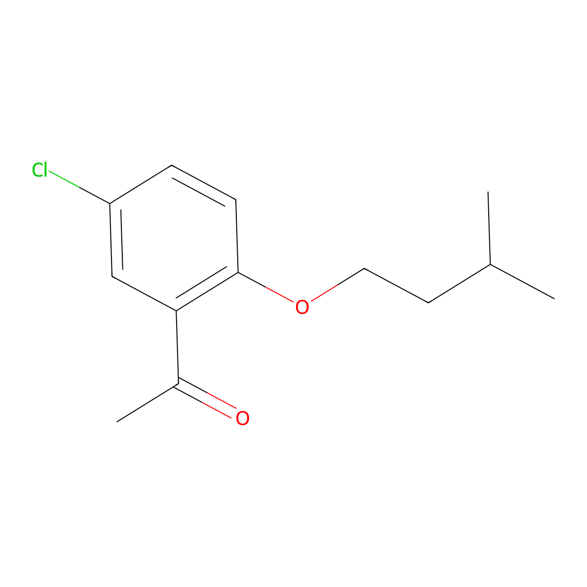 1-(5-Chloro-2-(isopentyloxy)phenyl)ethanone molecular structure, CAS 1249463-63-5
