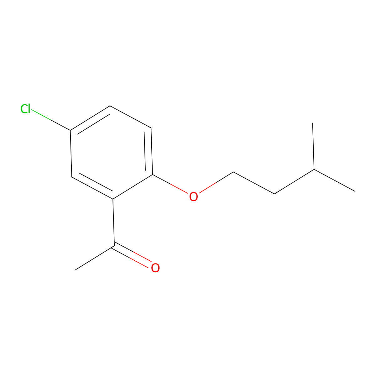 1-(5-Chloro-2-(isopentyloxy)phenyl)ethanone molecular structure, CAS 1249463-63-5