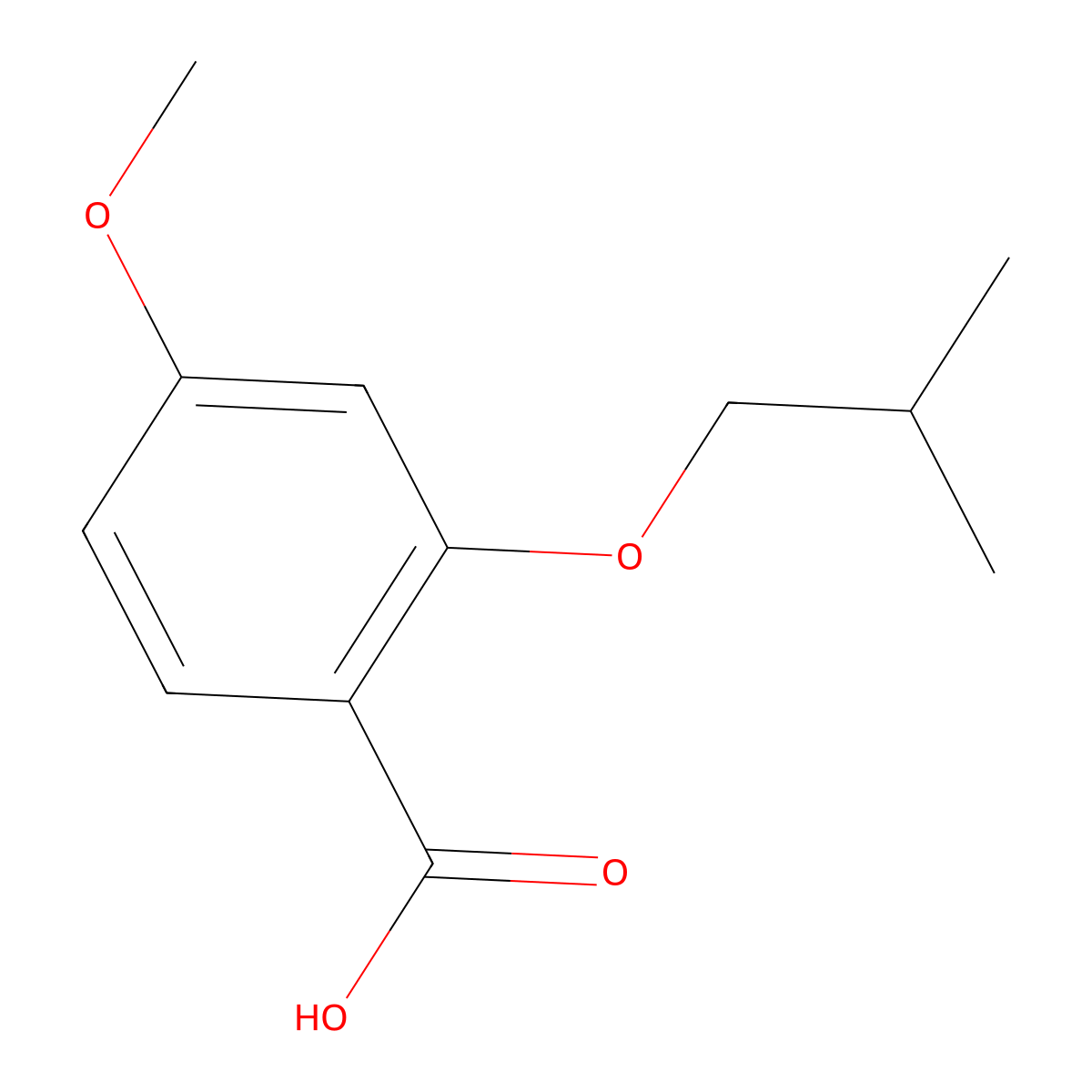 4-Methoxy-2-(2-methylpropoxy)benzoic acid molecular structure, CAS 1249464-35-4