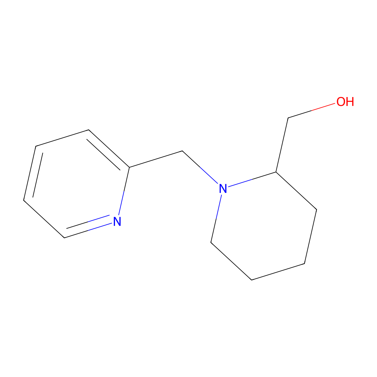 (1-(Pyridin-2-ylmethyl)piperidin-2-yl)methanol molecular structure, CAS 1249467-57-9