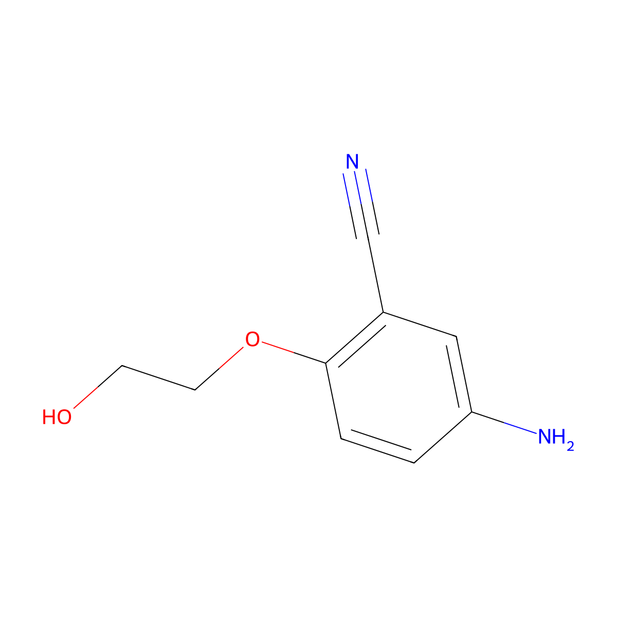 5-Amino-2-(2-hydroxyethoxy)benzonitrile molecular structure, CAS 1249468-36-7