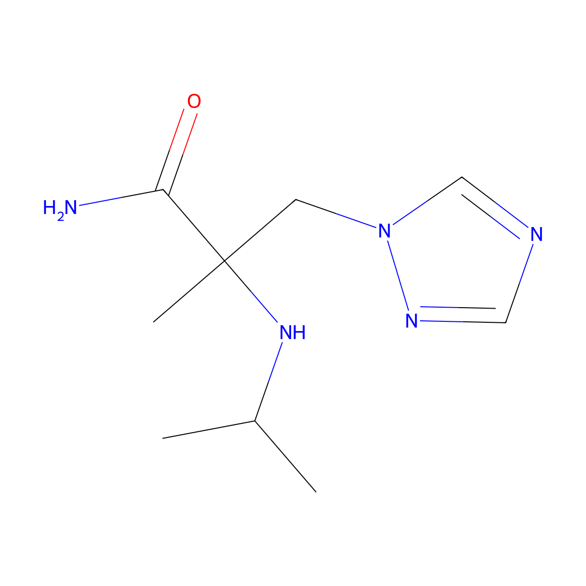 2-(Isopropylamino)-2-methyl-3-(1h-1,2,4-triazol-1-yl)propanamide molecular structure, CAS 1249469-25-7