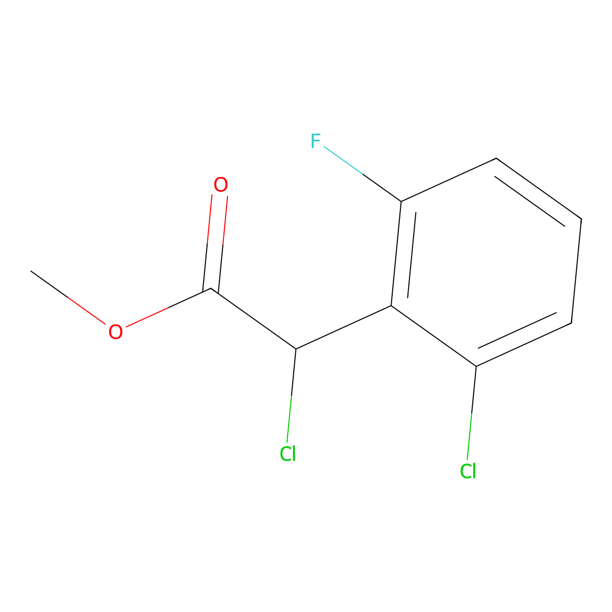 Methyl 2-chloro-2-(2-chloro-6-fluorophenyl)acetate molecular structure, CAS 1249469-49-5