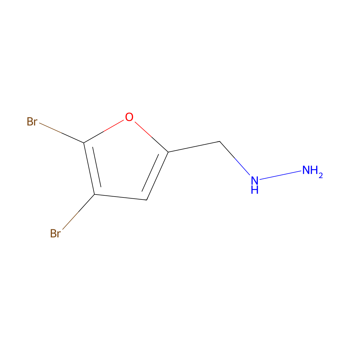 ((4,5-Dibromofuran-2-yl)methyl)hydrazine molecular structure, CAS 1249471-11-1