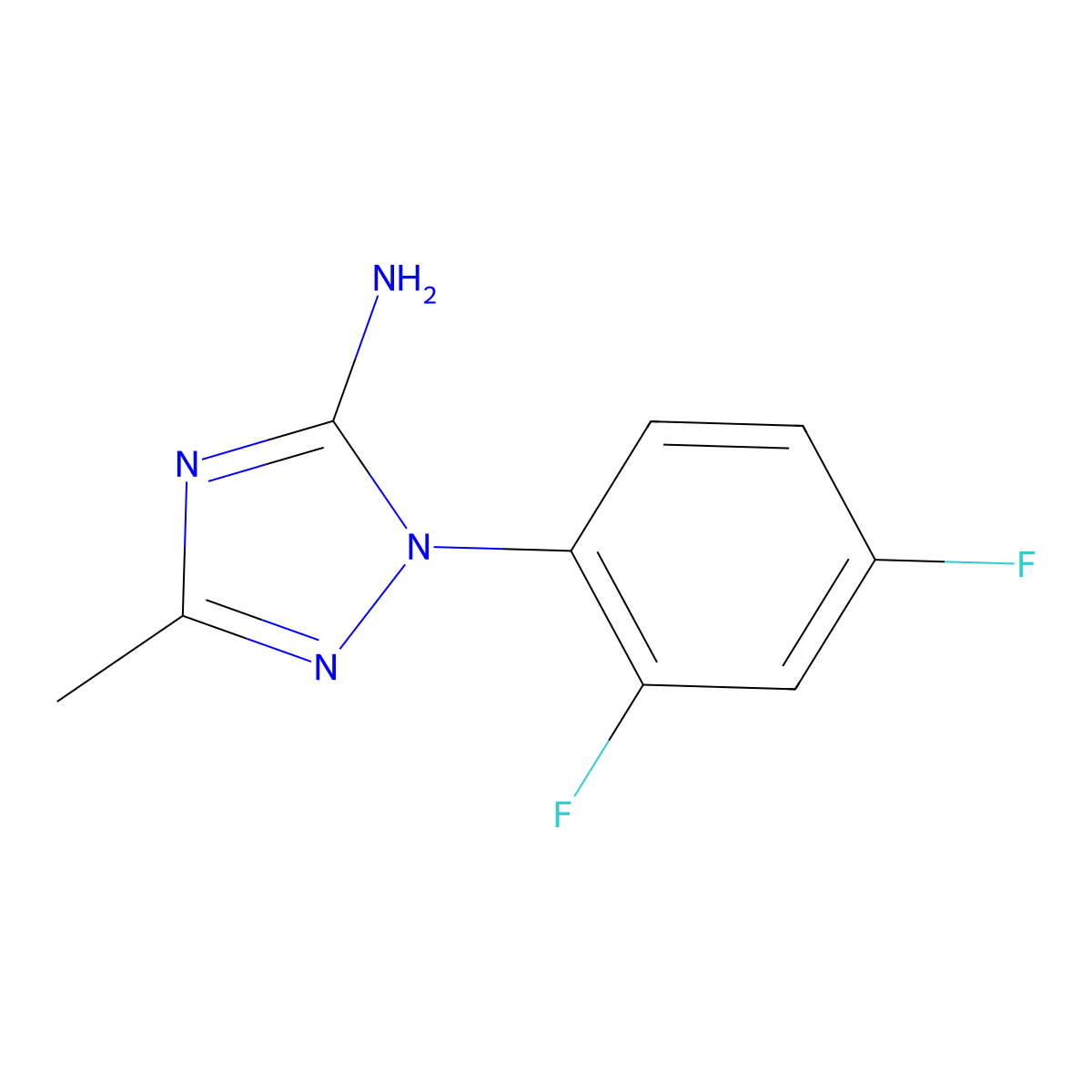 1-(2,4-difluorophenyl)-3-methyl-1H-1,2,4-triazol-5-amine molecular structure, CAS 1249471-69-9