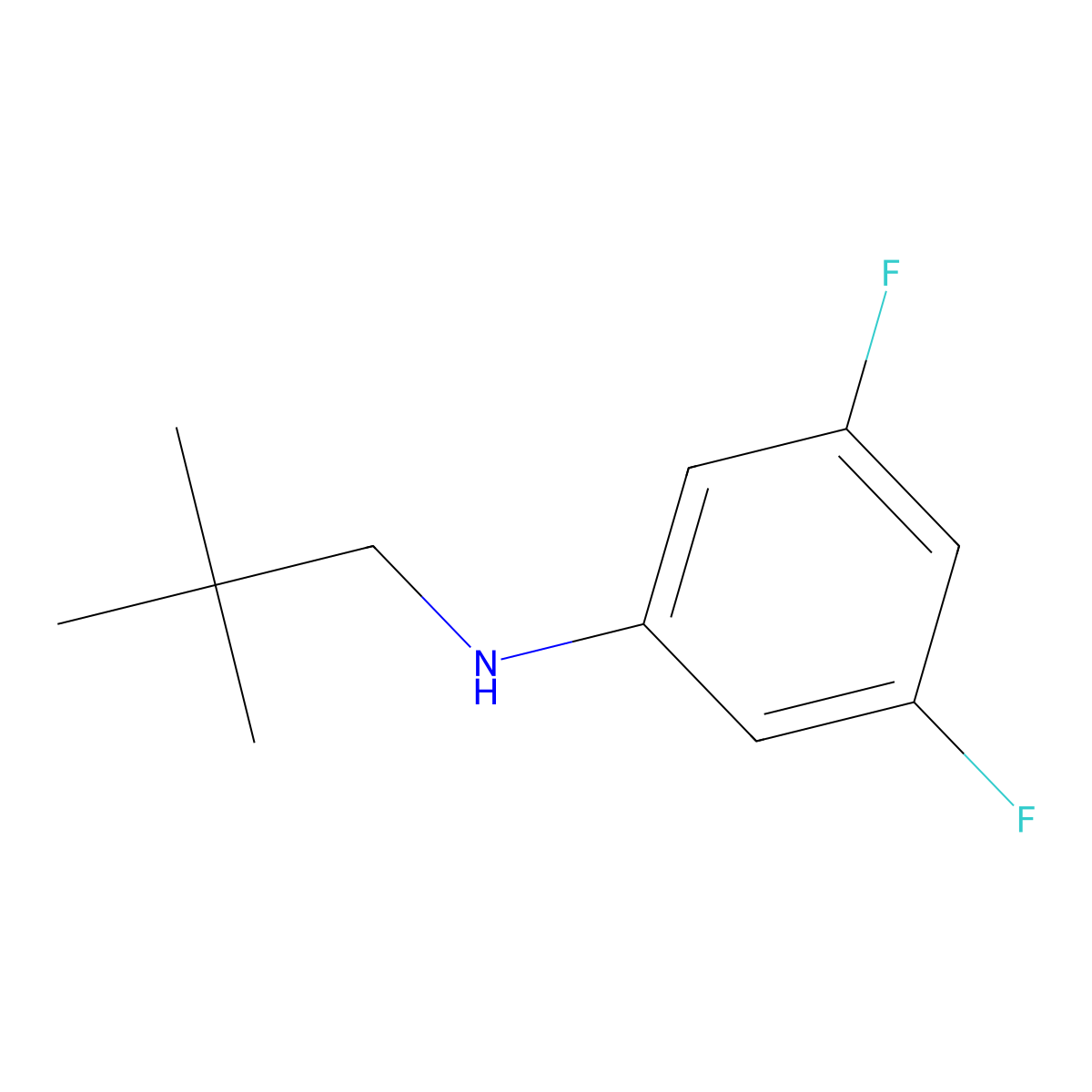 N-(2,2-dimethylpropyl)-3,5-difluoroaniline molecular structure, CAS 1249472-72-7