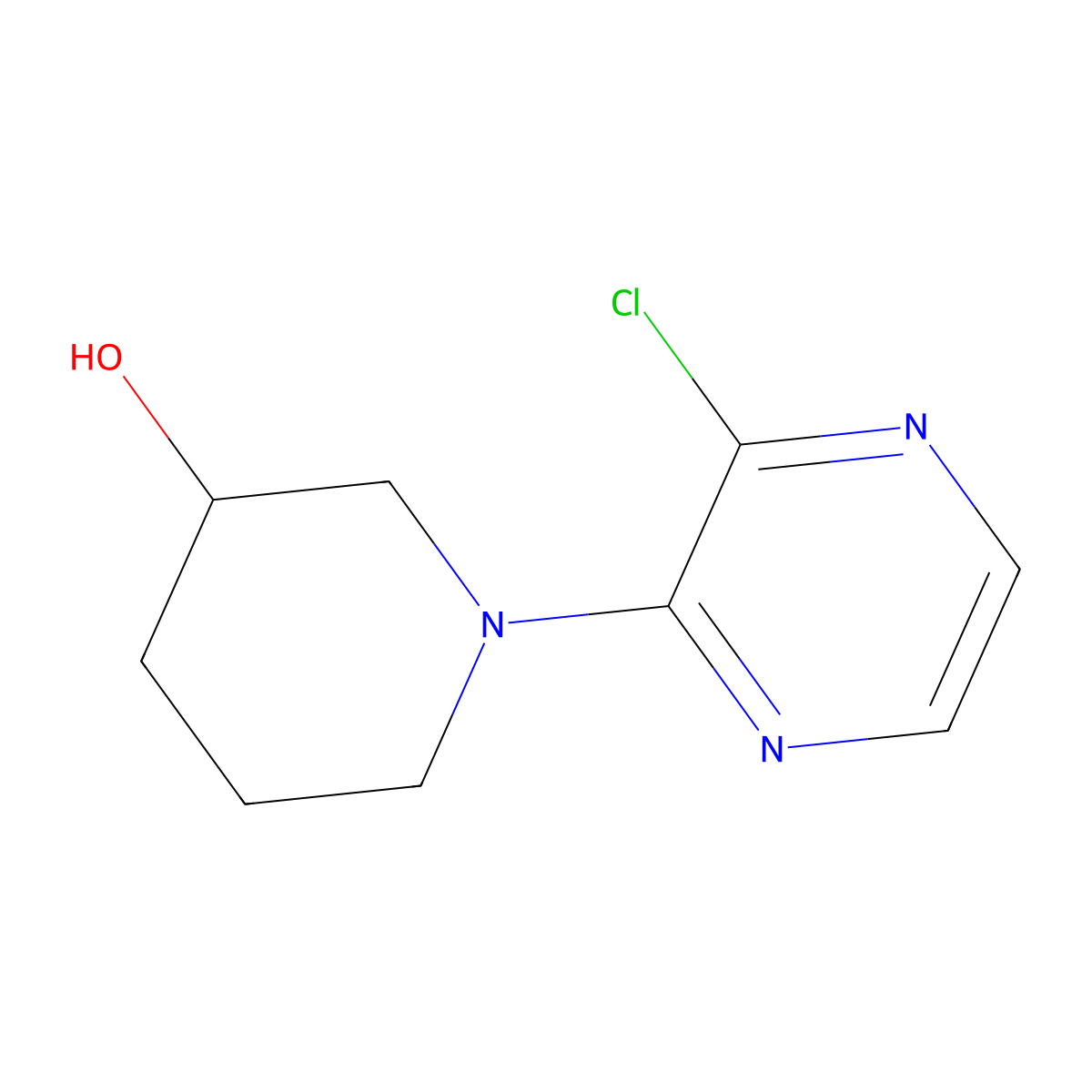 1-(3-Chloropyrazin-2-yl)piperidin-3-ol molecular structure, CAS 1249473-10-6
