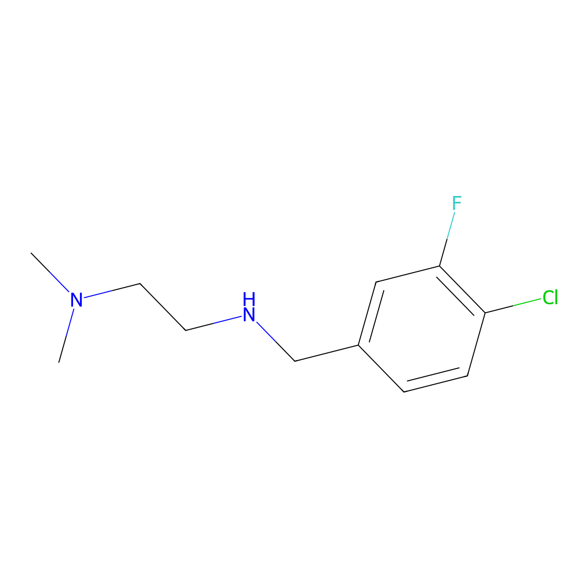 [(4-Chloro-3-fluorophenyl)methyl][2-(dimethylamino)ethyl]amine molecular structure, CAS 1249475-91-9