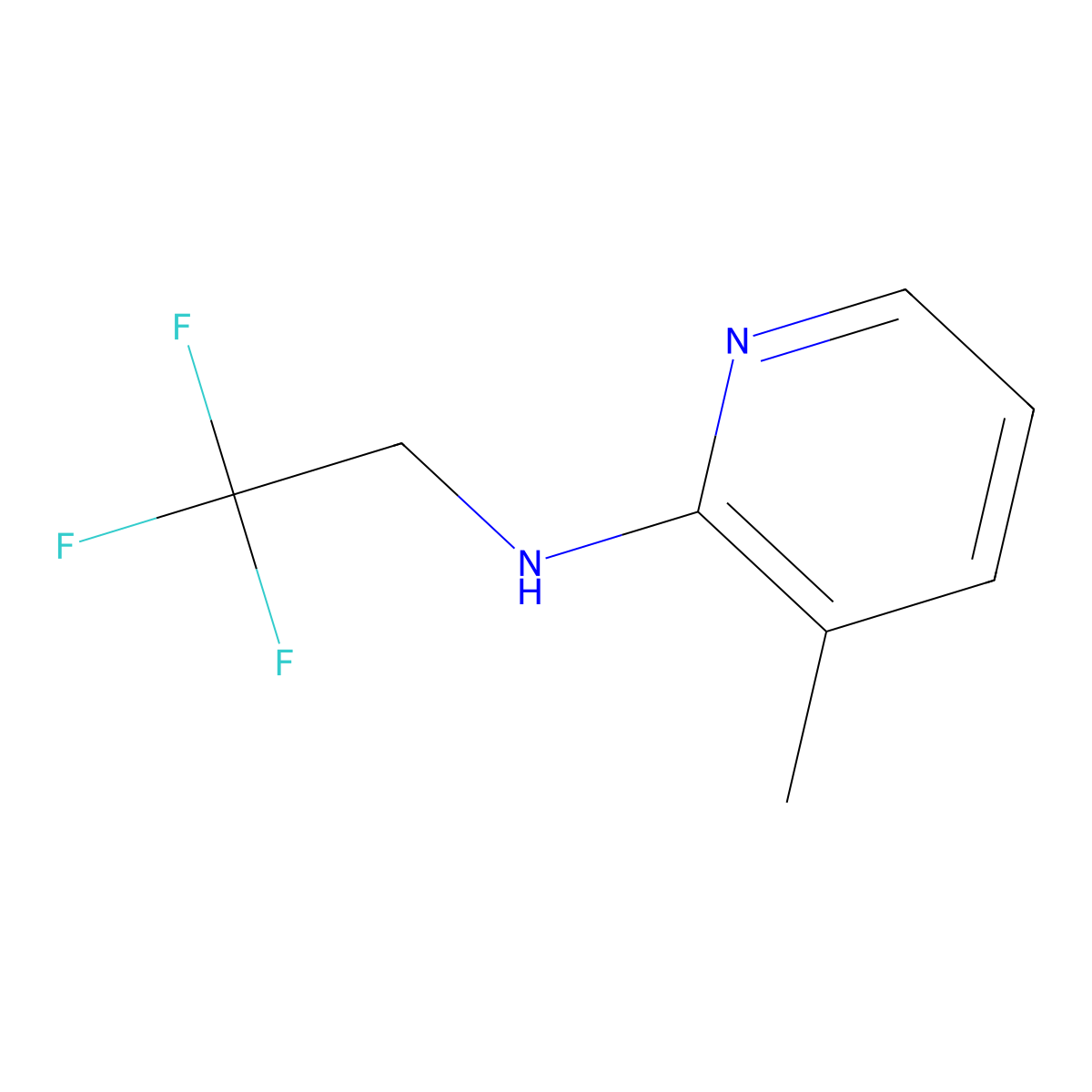 3-methyl-N-(2,2,2-trifluoroethyl)pyridin-2-amine molecular structure, CAS 1249476-75-2
