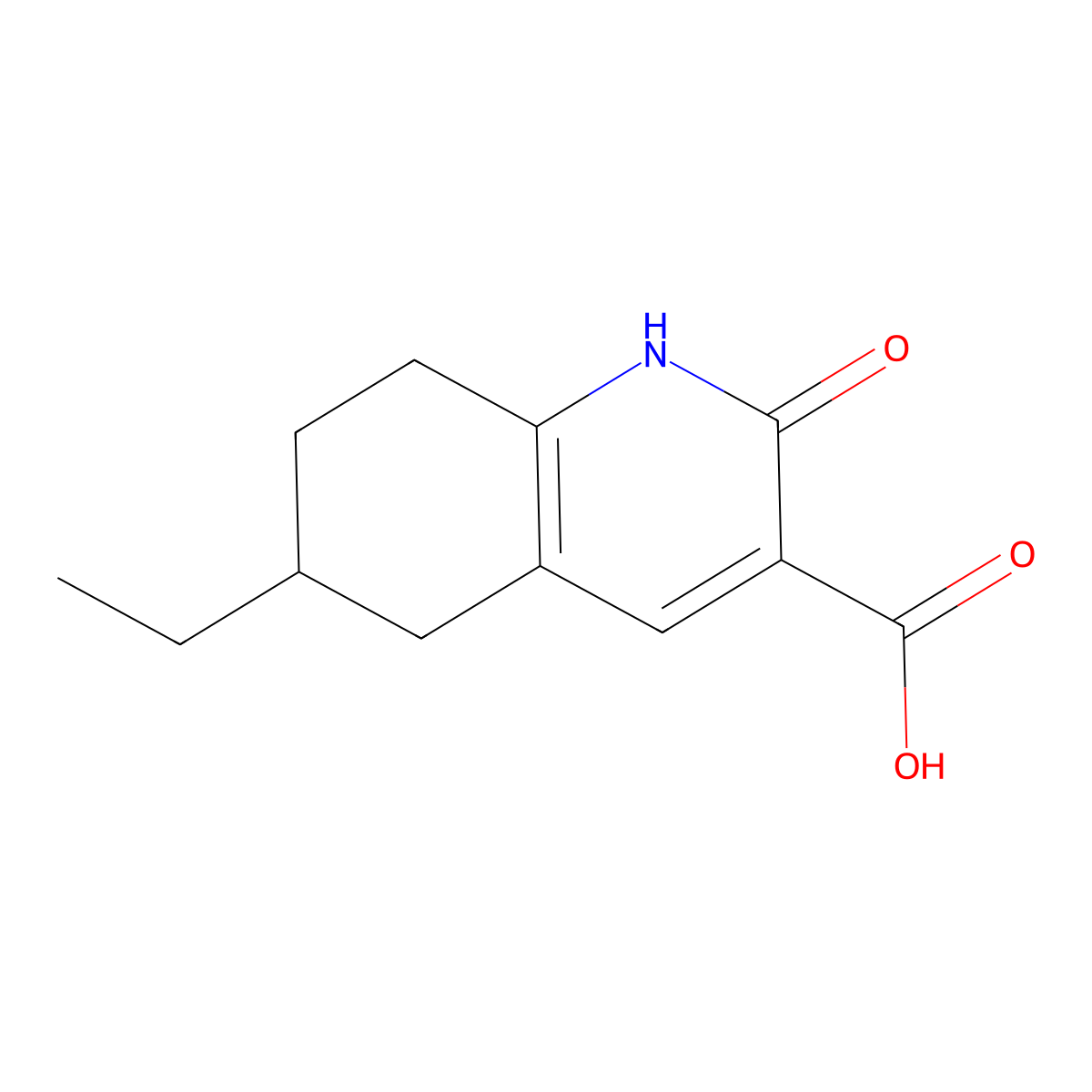 6-Ethyl-2-oxo-1,2,5,6,7,8-hexahydroquinoline-3-carboxylic acid molecular structure, CAS 1249477-24-4