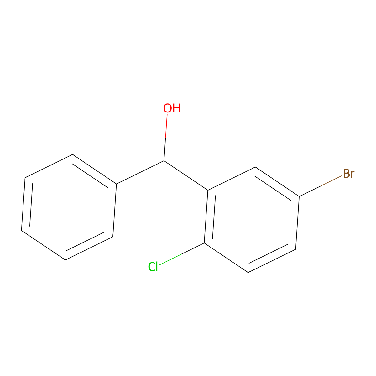 (5-Bromo-2-chlorophenyl)(phenyl)methanol molecular structure, CAS 1249477-68-6