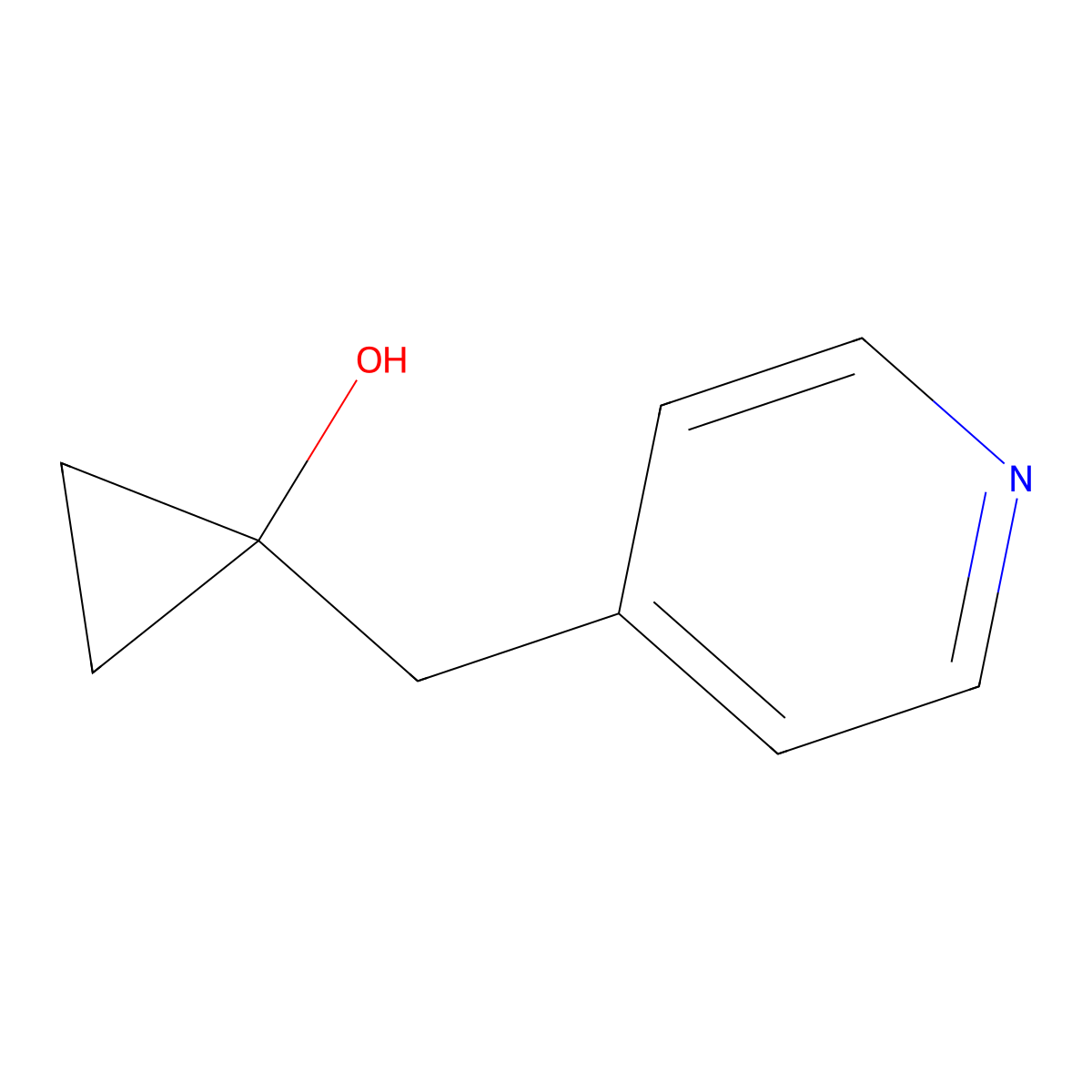 1-(Pyridin-4-ylmethyl)cyclopropan-1-ol molecular structure, CAS 1249478-07-6