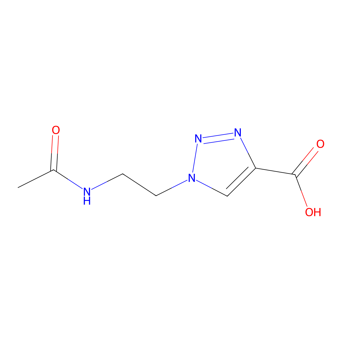 1-(2-acetamidoethyl)-1H-1,2,3-triazole-4-carboxylic acid molecular structure, CAS 1249482-05-0