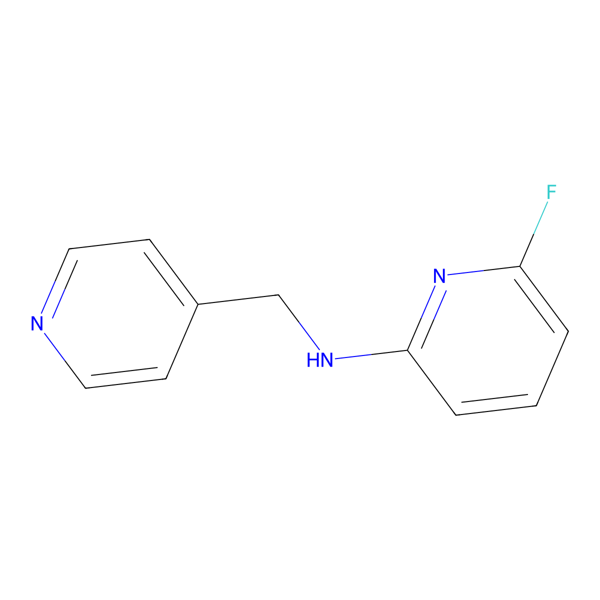 6-fluoro-N-(pyridin-4-ylmethyl)pyridin-2-amine molecular structure, CAS 1249482-70-9