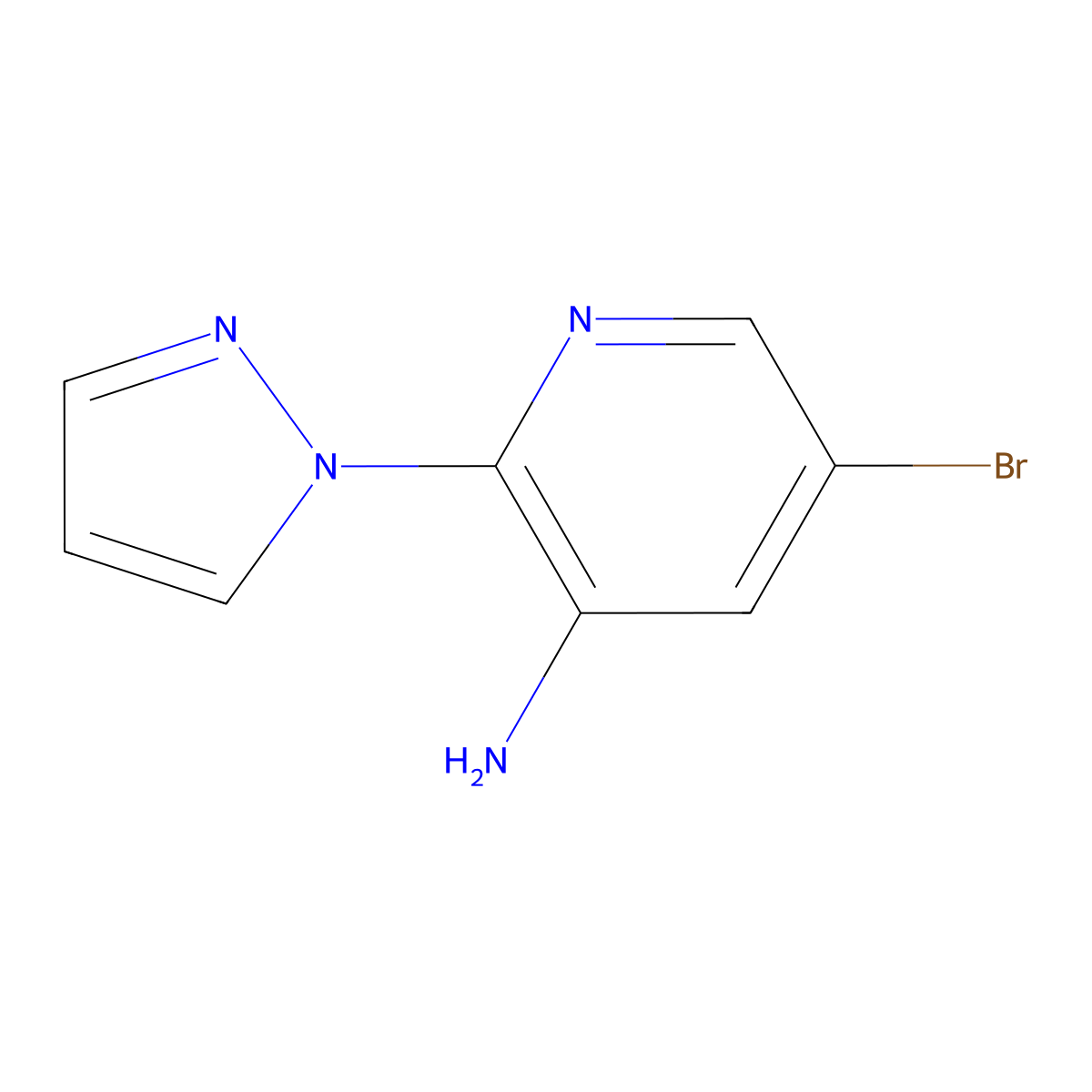 5-Bromo-2-(pyrazol-1-yl)pyridin-3-amine molecular structure, CAS 1249484-03-4
