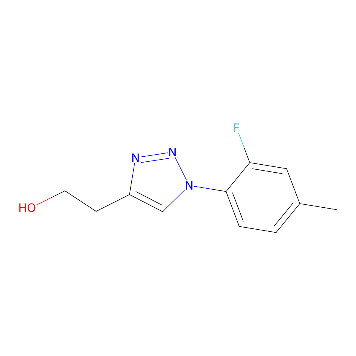 2-(1-(2-fluoro-4-methylphenyl)-1H-1,2,3-triazol-4-yl)ethan-1-ol molecular structure, CAS 1249485-35-5